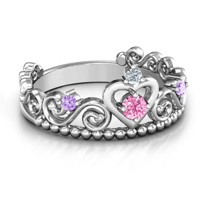 Personalised Princess Charming Tiara Ring - Handcrafted & Custom-Made