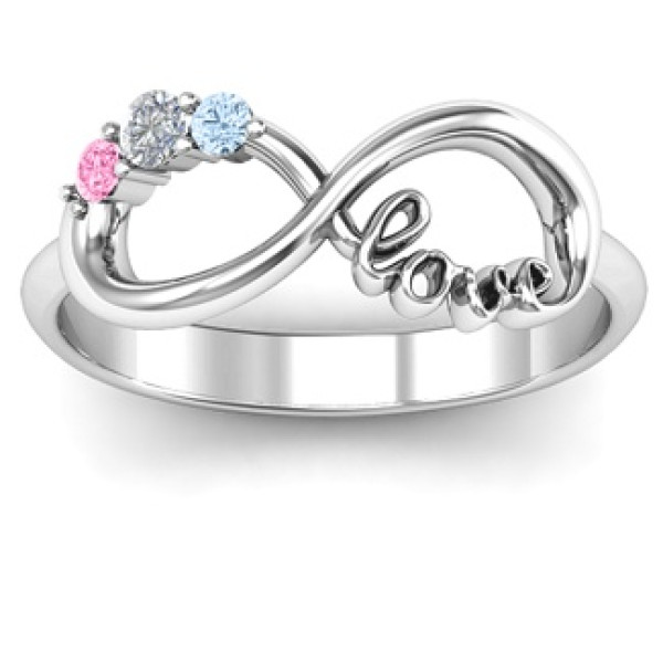 Customised Infinity Promise Ring With Birthstone Infinity Love Ring  - Handcrafted & Custom-Made