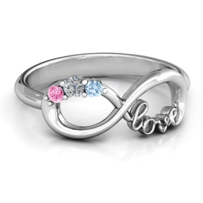 Customised Infinity Promise Ring With Birthstone Infinity Love Ring  - Handcrafted & Custom-Made