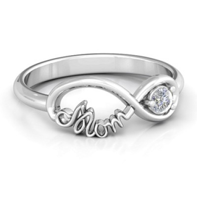 Mom's Infinity Bond Ring with Birthstone  - Handcrafted & Custom-Made