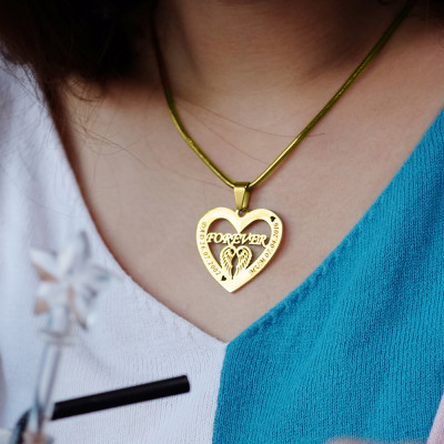 Personalised Angel in My Heart Necklace - 18ct Gold Plated - Handcrafted & Custom-Made