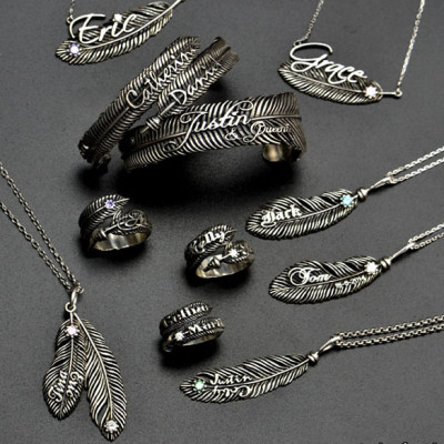 Luxury Feather Series - With Name Jewellery - Handcrafted & Custom-Made
