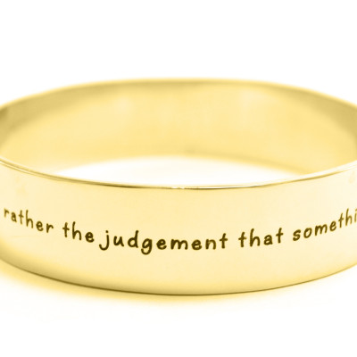 Personalised 15mm Wide Endless Bangle - 18ct Gold Plated - Handcrafted & Custom-Made