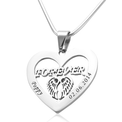 Personalised Angel in My Heart Necklace - Sterling Silver - Handcrafted & Custom-Made