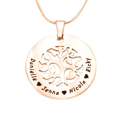 Personalised BFS Family Tree Necklace - 18ct Rose Gold Plated - Handcrafted & Custom-Made