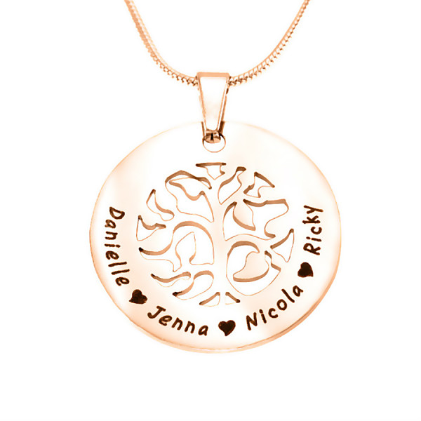 Personalised BFS Family Tree Necklace - 18ct Rose Gold Plated - Handcrafted & Custom-Made