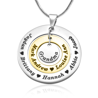 Personalised Circles of Love Necklace - TWO TONE - Gold  Silver - Handcrafted & Custom-Made