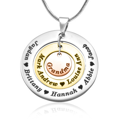 Personalised Circles of Love Necklace - Three Tone - Rose Gold Silver - Handcrafted & Custom-Made