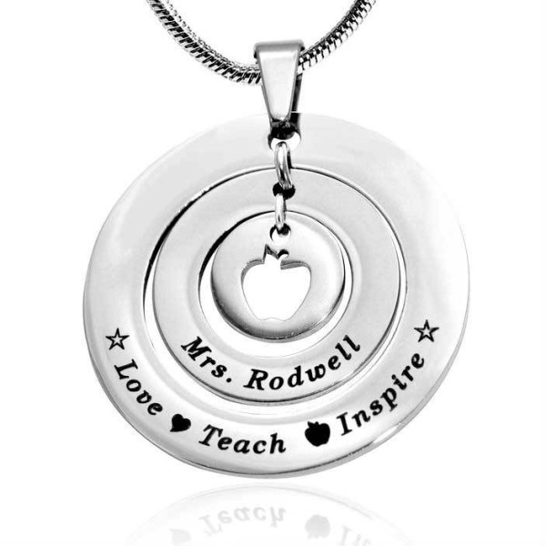 Personalised Circles of Love Necklace Teacher - Sterling Silver - Handcrafted & Custom-Made