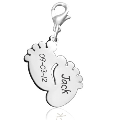 Personalised Feet Charm 12mm With Clasp - Handcrafted & Custom-Made