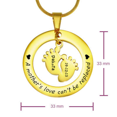 Personalised Cant Be Replaced Necklace - Single Feet 18mm - 18ct Gold Plated - Handcrafted & Custom-Made