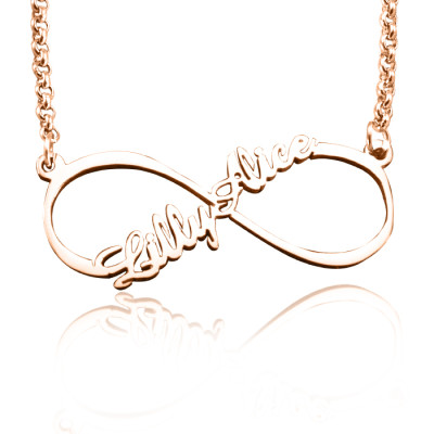 Personalised Single Infinity Name Necklace - 18ct Rose Gold Plated - Handcrafted & Custom-Made