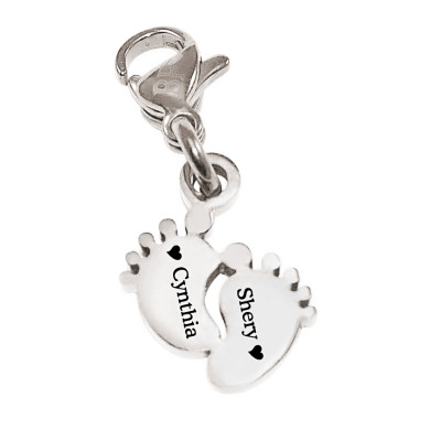 Personalised Feet Charm 12mm With Clasp - Handcrafted & Custom-Made