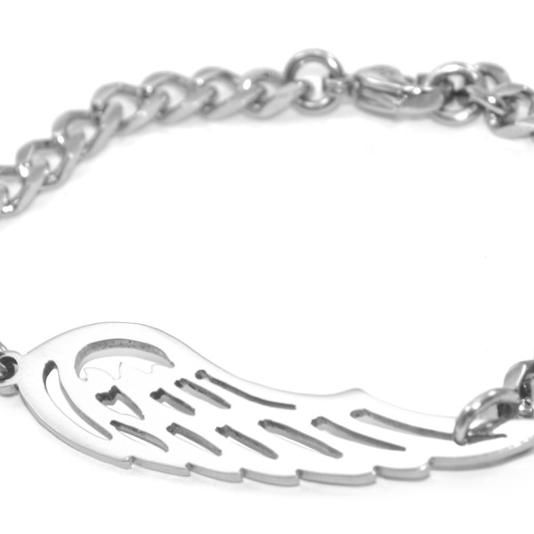 Personalised Angels Wing Bracelet - Silver - Handcrafted & Custom-Made