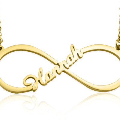 Personalised Single Infinity Name Necklace - 18ct Gold Plated - Handcrafted & Custom-Made