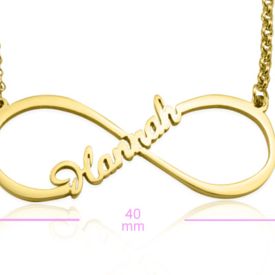 Personalised Single Infinity Name Necklace - 18ct Gold Plated - Handcrafted & Custom-Made