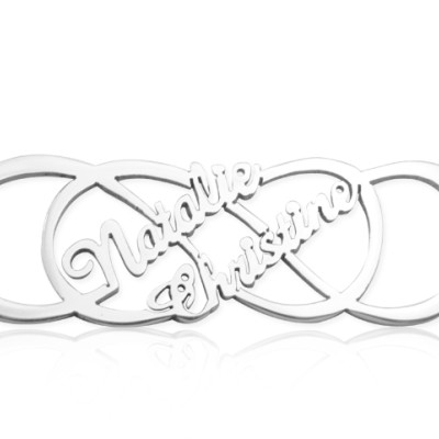 Personalised Infinity X Infinity Name Necklace - Sterling Silver - Handcrafted & Custom-Made