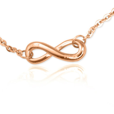Personalised Classic  Infinity Bracelet/Anklet - 18ct Rose Gold Plated - Handcrafted & Custom-Made