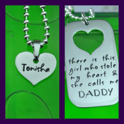 Personalised Dog Tag - Stolen Heart - Two Necklaces - Silver - Handcrafted & Custom-Made