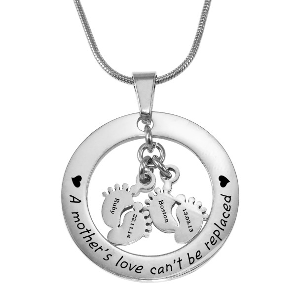 Personalised Cant Be Replaced Necklace - Double Feet 12mm - Handcrafted & Custom-Made