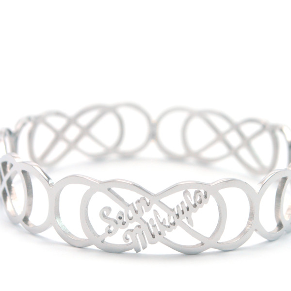 Personalised Endless Double Infinity Bangles - Handcrafted & Custom-Made