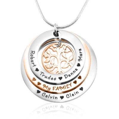 Personalised Family Triple Love - Two Tone - Rose Gold n Silver - Handcrafted & Custom-Made