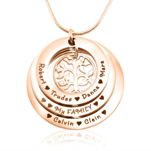 Personalised Family Triple Love - 18ct Rose Gold Plated - Handcrafted & Custom-Made