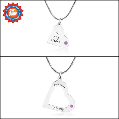 Personalised Mothers Heart Pendant Necklace Set - Handcrafted & Custom-Made