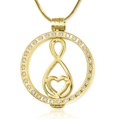 Personalised Gold Diamonte Necklace with 18ct Gold Plated Infinity - Handcrafted & Custom-Made