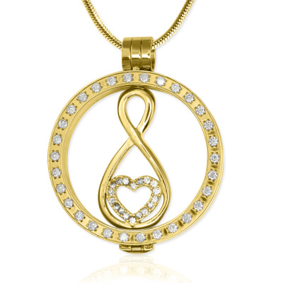 Personalised Gold Diamonte Necklace with 18ct Gold Plated Infinity - Handcrafted & Custom-Made
