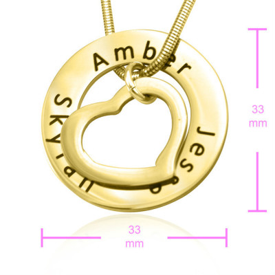 Personalised Heart Washer Necklace - 18ct GOLD Plated - Handcrafted & Custom-Made