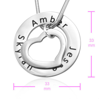 Personalised Heart Washer Necklace - Handcrafted & Custom-Made