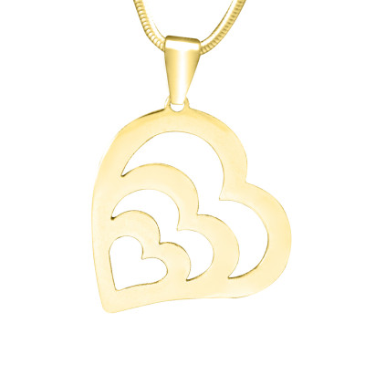 Personalised Hearts of Love Necklace - 18ct Gold Plated - Handcrafted & Custom-Made