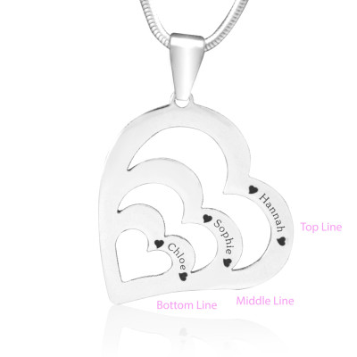 Personalised Hearts of Love Necklace - Sterling Silver - Handcrafted & Custom-Made