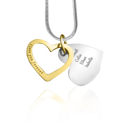 Personalised Love Forever Necklace - Two Tone - Gold  Silver - Handcrafted & Custom-Made