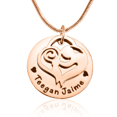 Personalised Mother's Disc Single Necklace - 18ct Rose Gold Plated - Handcrafted & Custom-Made