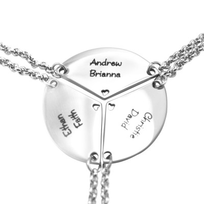 Personalised Meet at the Heart Triple - Three Personalised Necklaces - Handcrafted & Custom-Made