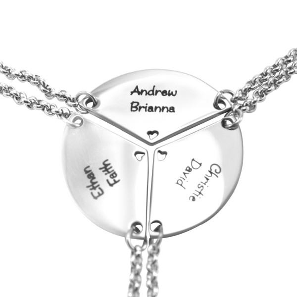 Personalised Meet at the Heart Triple - Three Personalised Necklaces - Handcrafted & Custom-Made