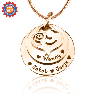 Personalised Mother's Disc Double Necklace - 18ct Rose Gold Plated - Handcrafted & Custom-Made