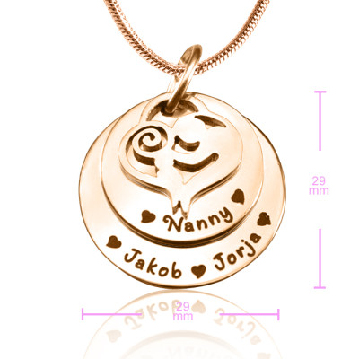 Personalised Mother's Disc Double Necklace - 18ct Rose Gold Plated - Handcrafted & Custom-Made