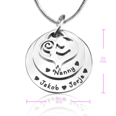 Personalised Mother's Disc Double Necklace - Sterling Silver - Handcrafted & Custom-Made