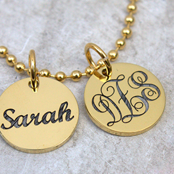 Personalised Monogram Initial Disc Necklace - Handcrafted & Custom-Made