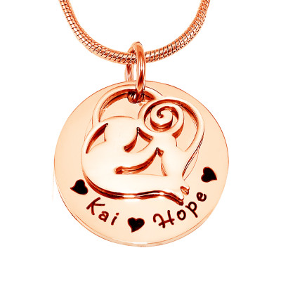 Personalised Mother's Disc Single Necklace - 18ct Rose Gold Plated - Handcrafted & Custom-Made