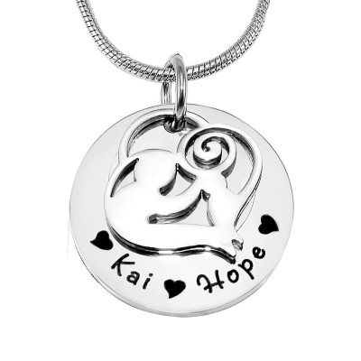 Personalised Mother's Disc Single Necklace - Sterling Silver - Handcrafted & Custom-Made