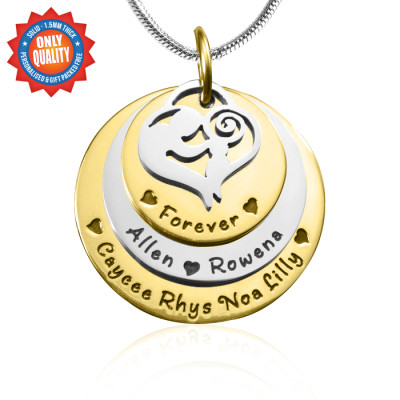 Personalised Mother's Disc Triple Necklace - TWO TONE - Gold  Silver - Handcrafted & Custom-Made