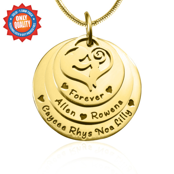 Personalised Mother's Disc Triple Necklace - 18ct Gold Plated - Handcrafted & Custom-Made