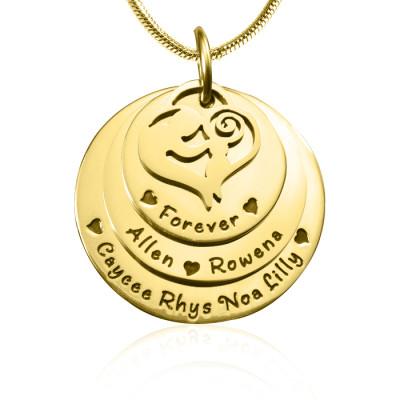 Personalised Mother's Disc Triple Necklace - 18ct Gold Plated - Handcrafted & Custom-Made