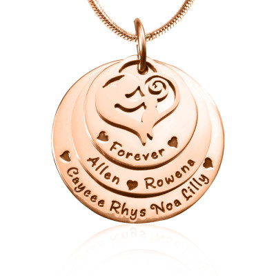 Personalised Mother's Disc Triple Necklace - 18ct Rose Gold Plated - Handcrafted & Custom-Made