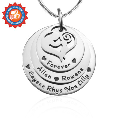 Personalised Mother's Disc Triple Necklace - Sterling Silver - Handcrafted & Custom-Made