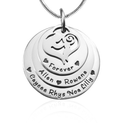 Personalised Mother's Disc Triple Necklace - Sterling Silver - Handcrafted & Custom-Made